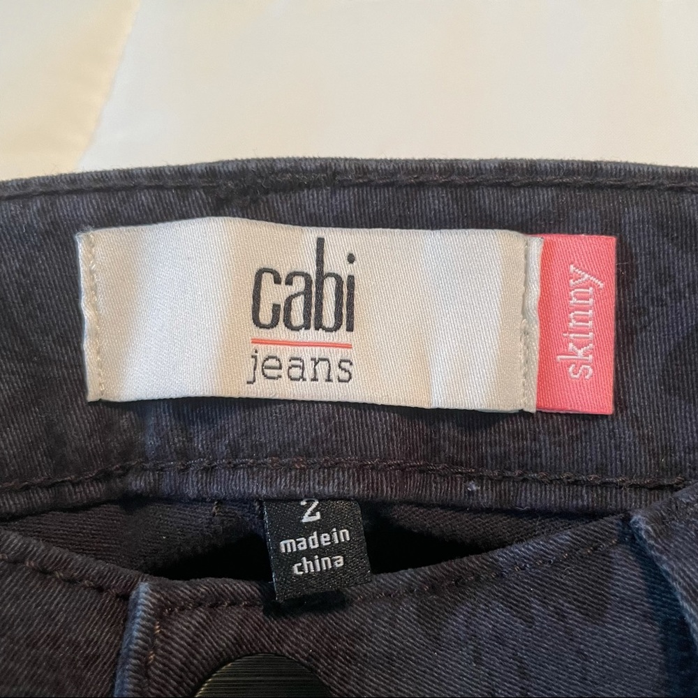 CAbi Navy Floral Print Skinny Jeans, Size 2 - Picture 7 of 7